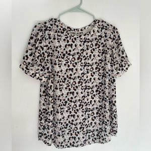 LOFT Print Blouse with Button Detail